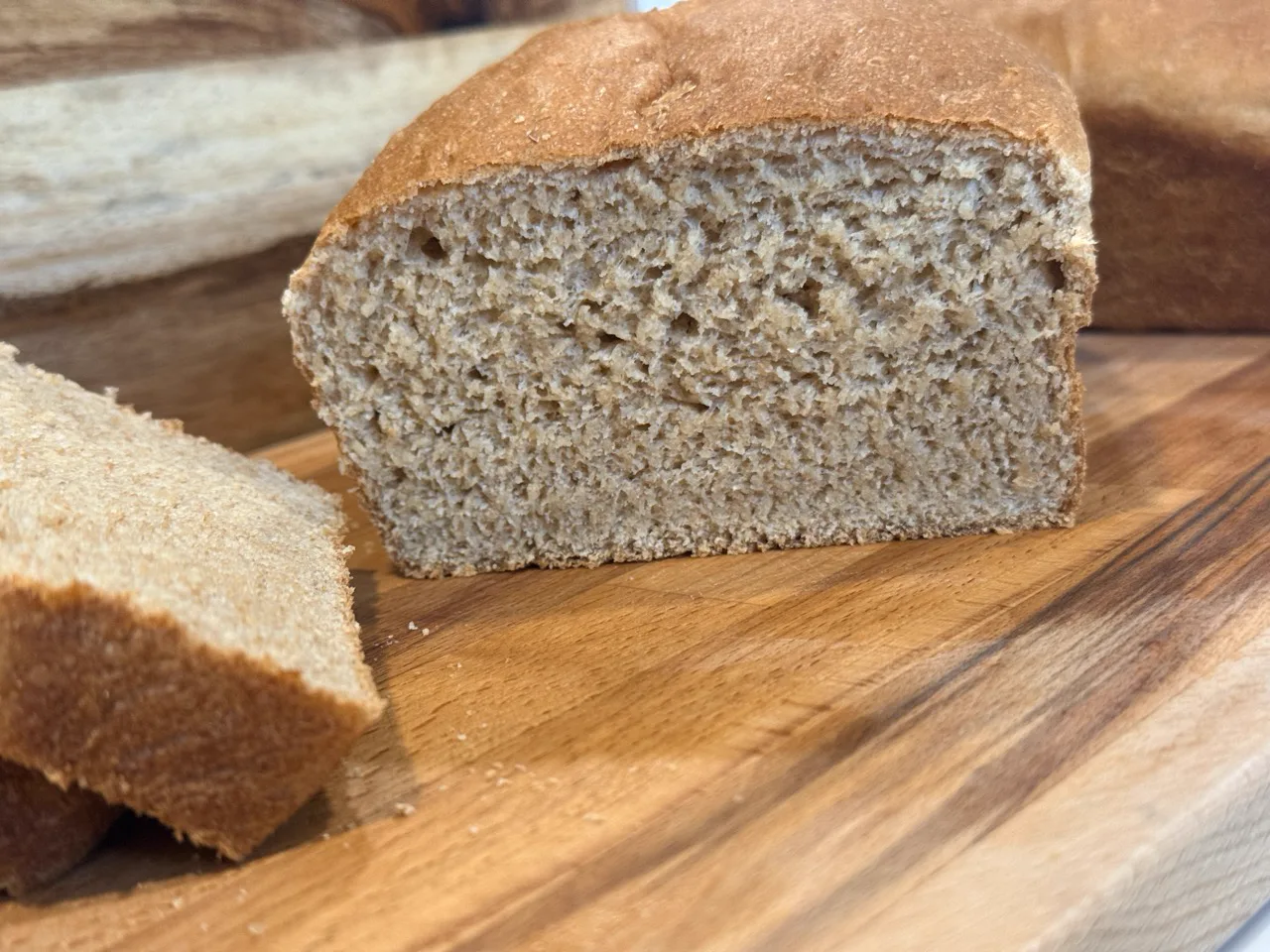 A sliced loaf showing the crumb